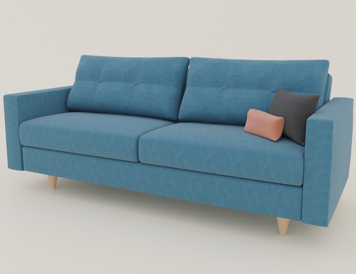 Fabric sofa 3D model_2