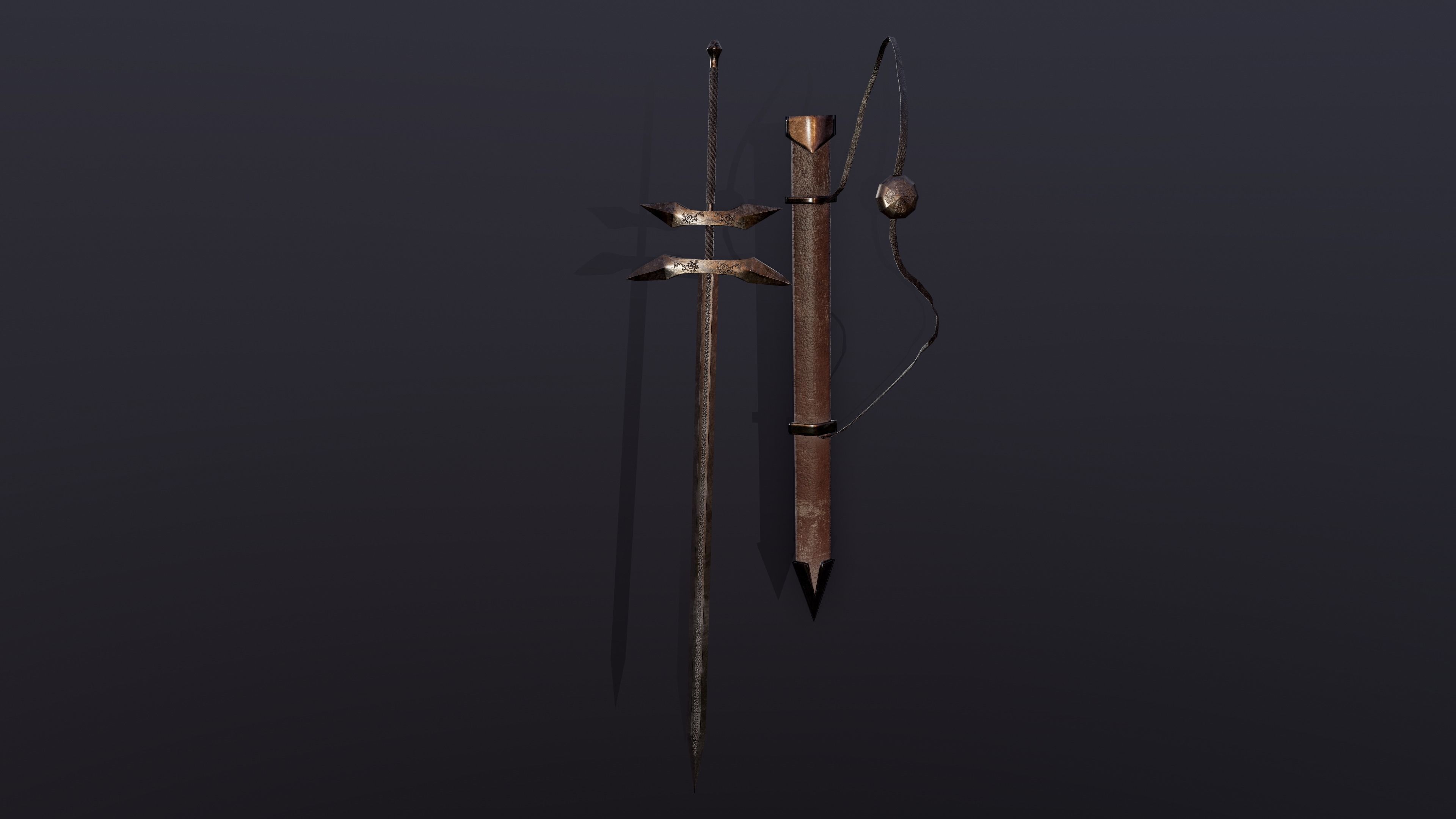 woman knight Low-poly 3D model_9