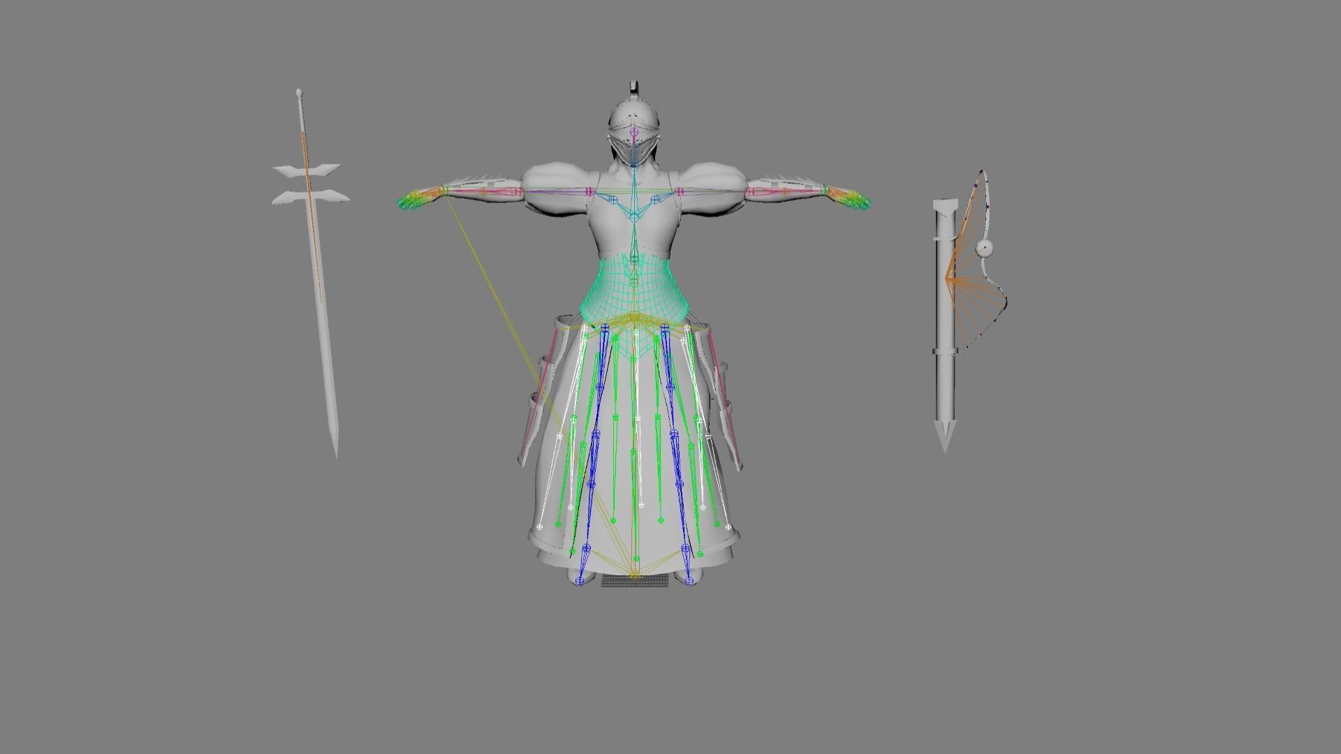 woman knight Low-poly 3D model_17