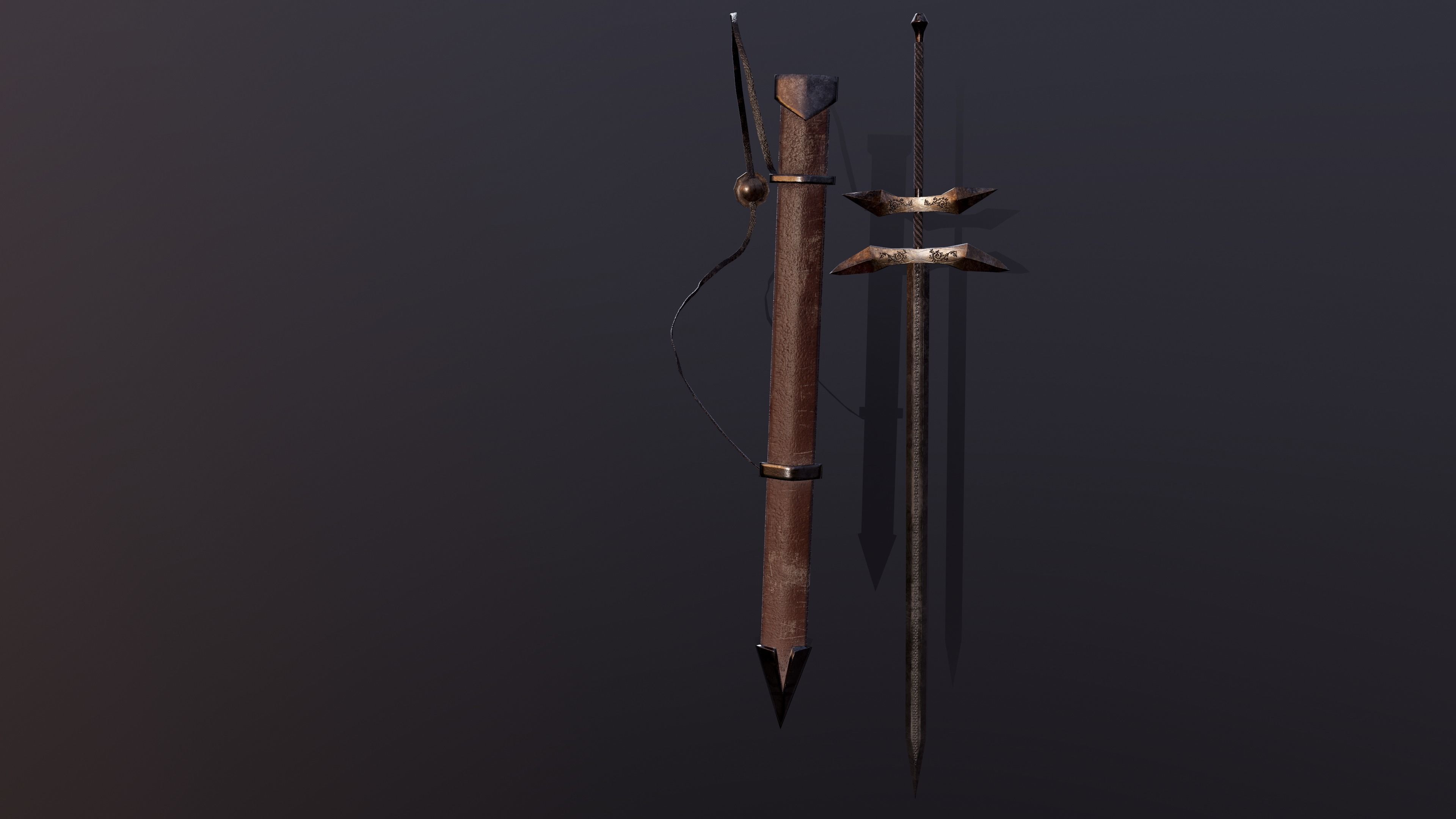 woman knight Low-poly 3D model_12