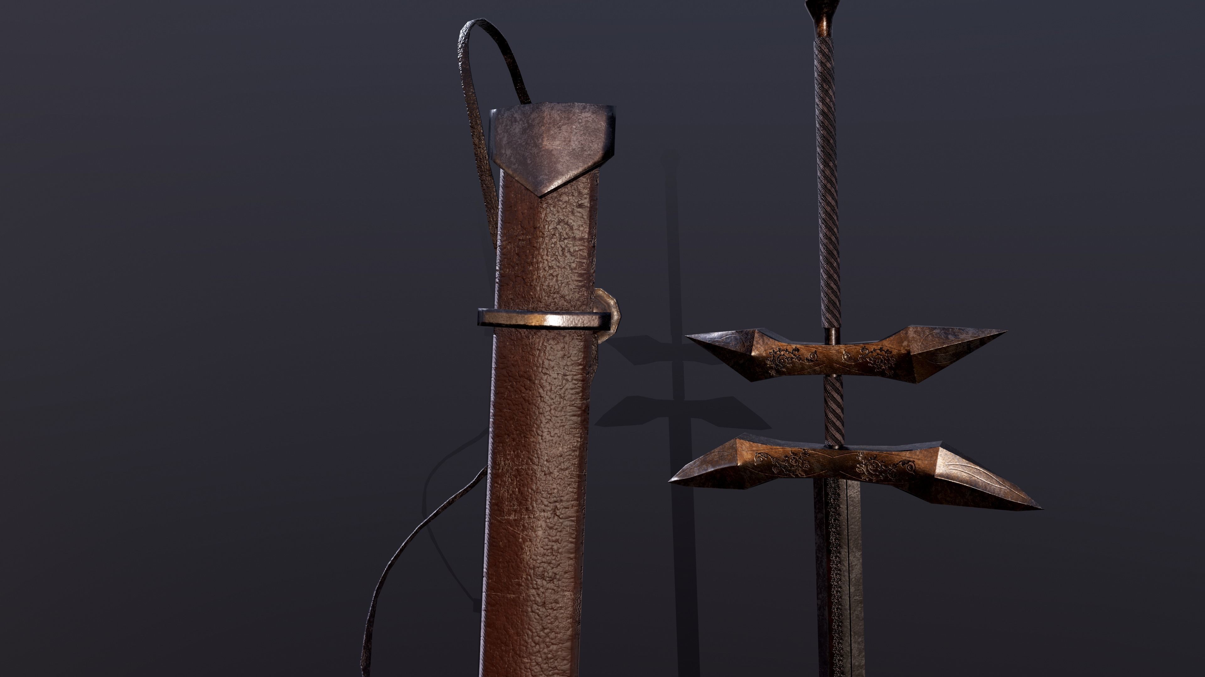 woman knight Low-poly 3D model_13