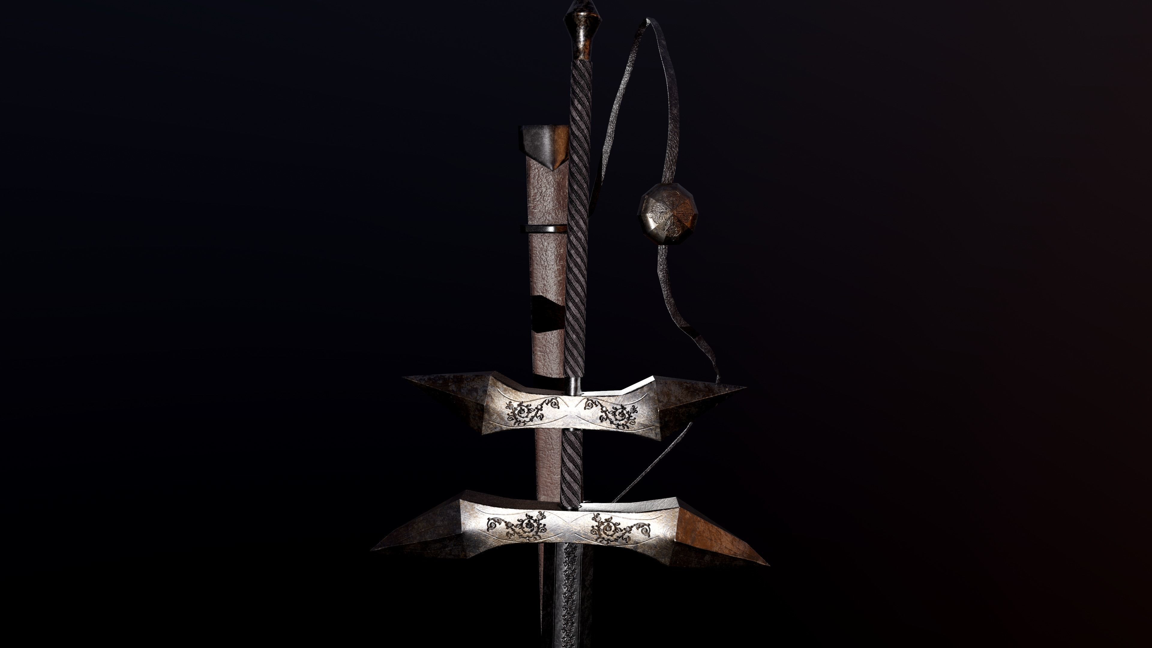 woman knight Low-poly 3D model_10