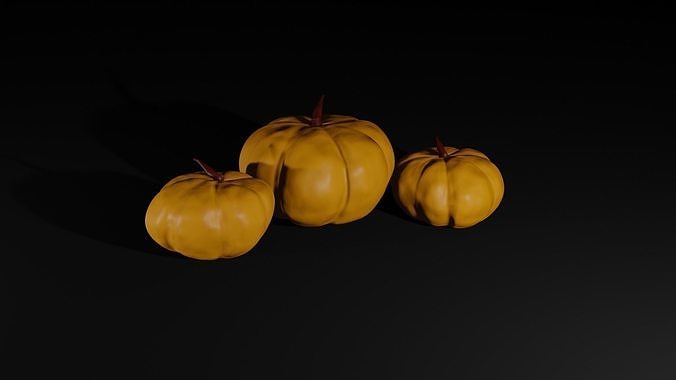 Pumpkin simple low poly 3D model