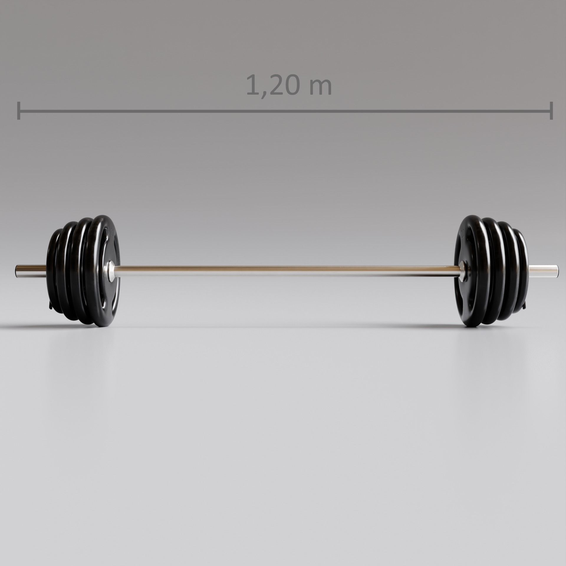 Gym Barbell 002 3D model_4