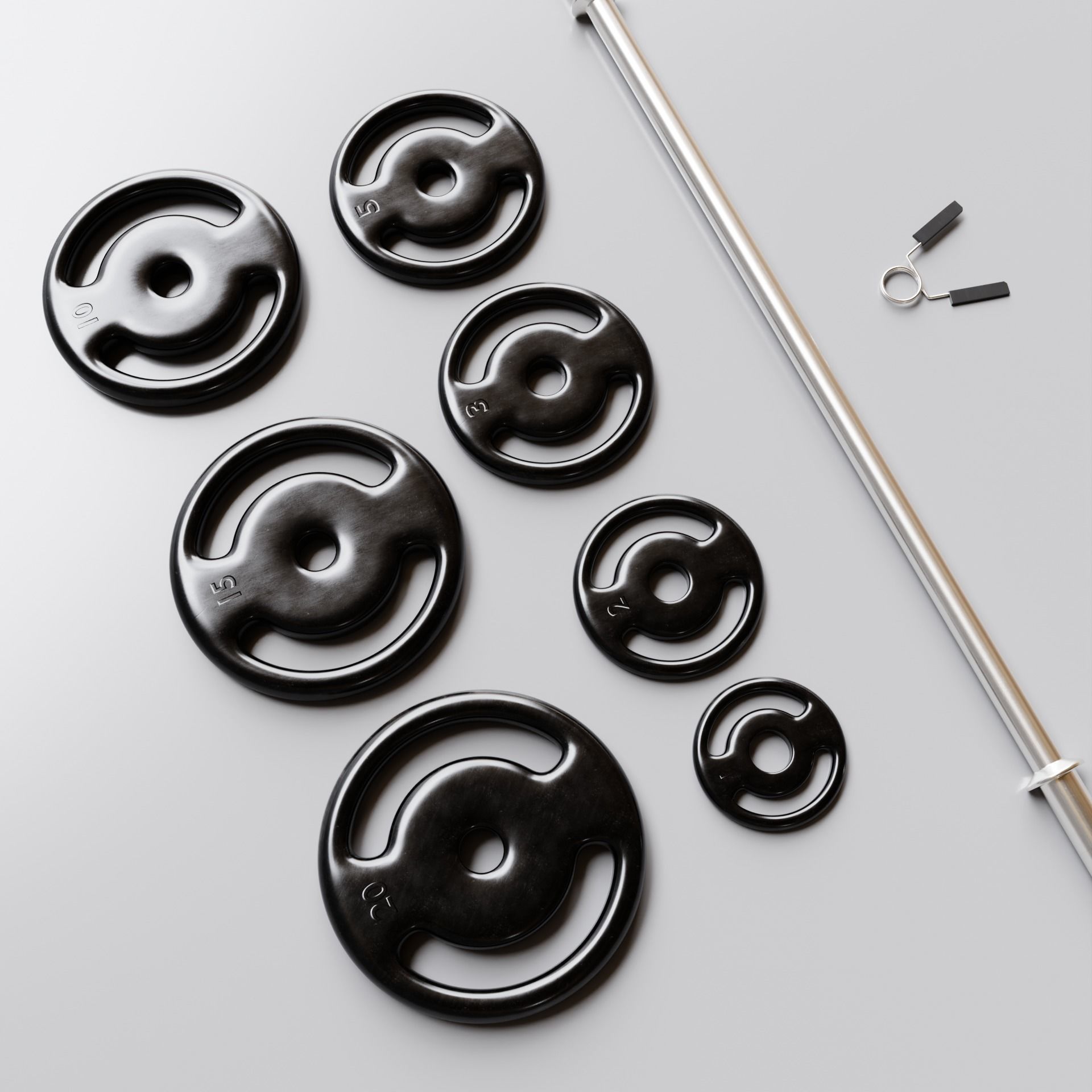 Gym Barbell 002 3D model_5