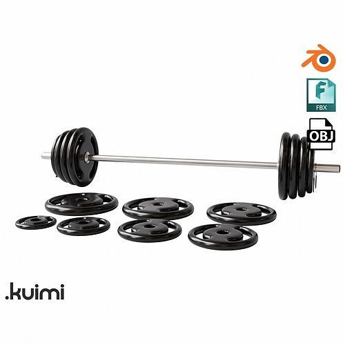 Gym Barbell 002 3D model
