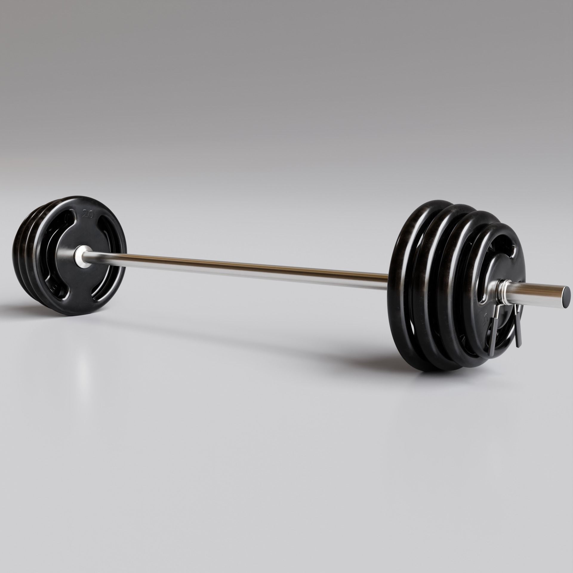 Gym Barbell 002 3D model_2