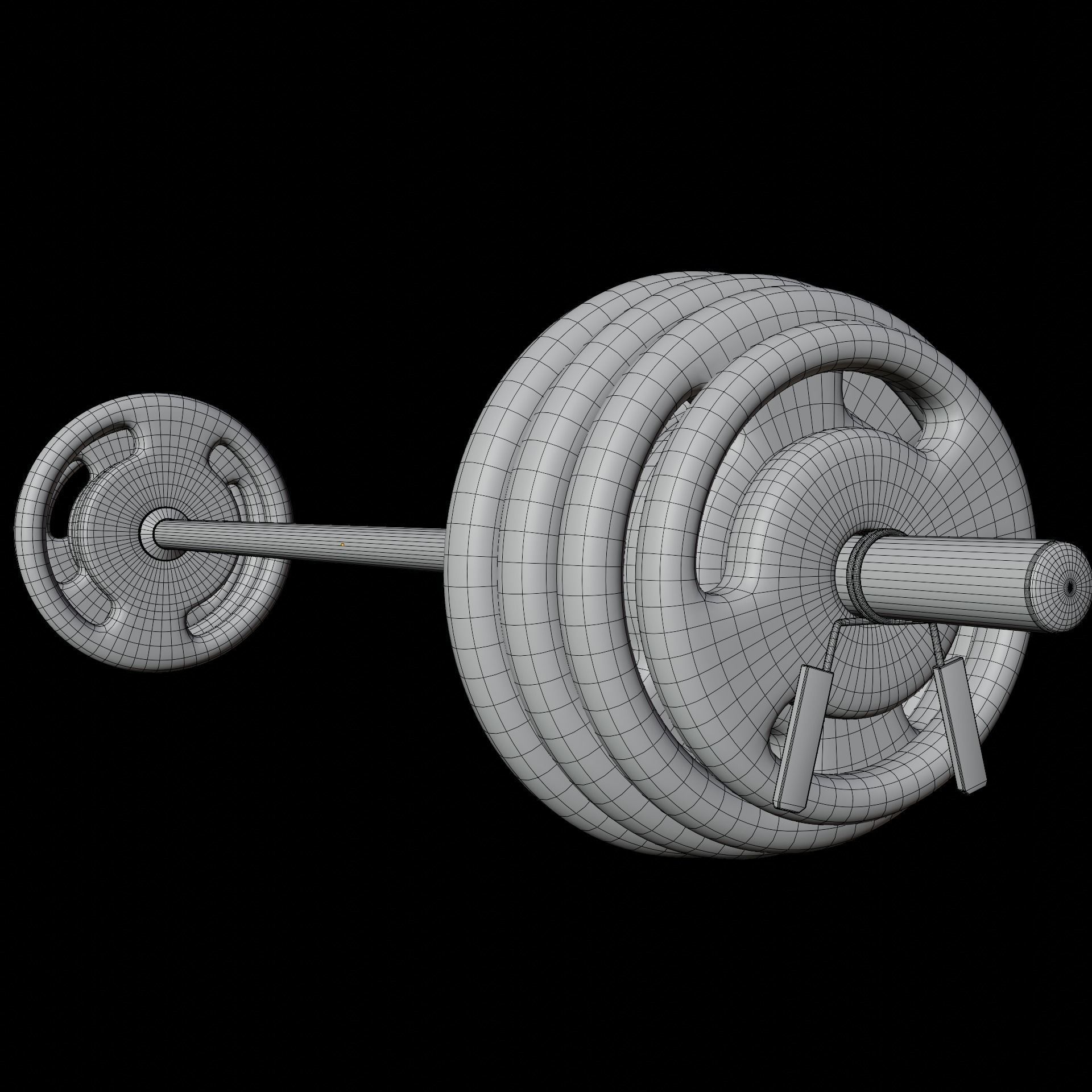 Gym Barbell 002 3D model_9