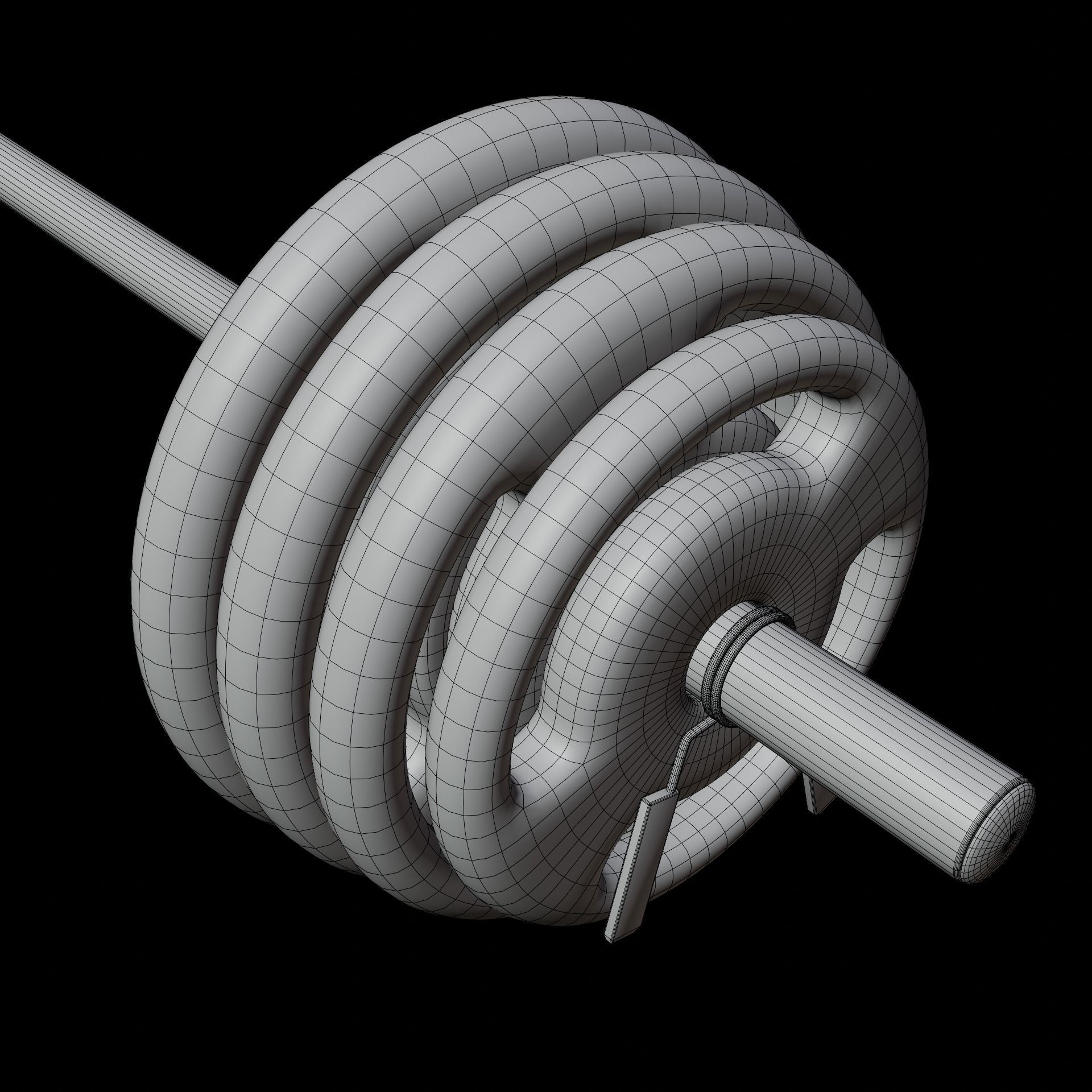 Gym Barbell 002 3D model_8