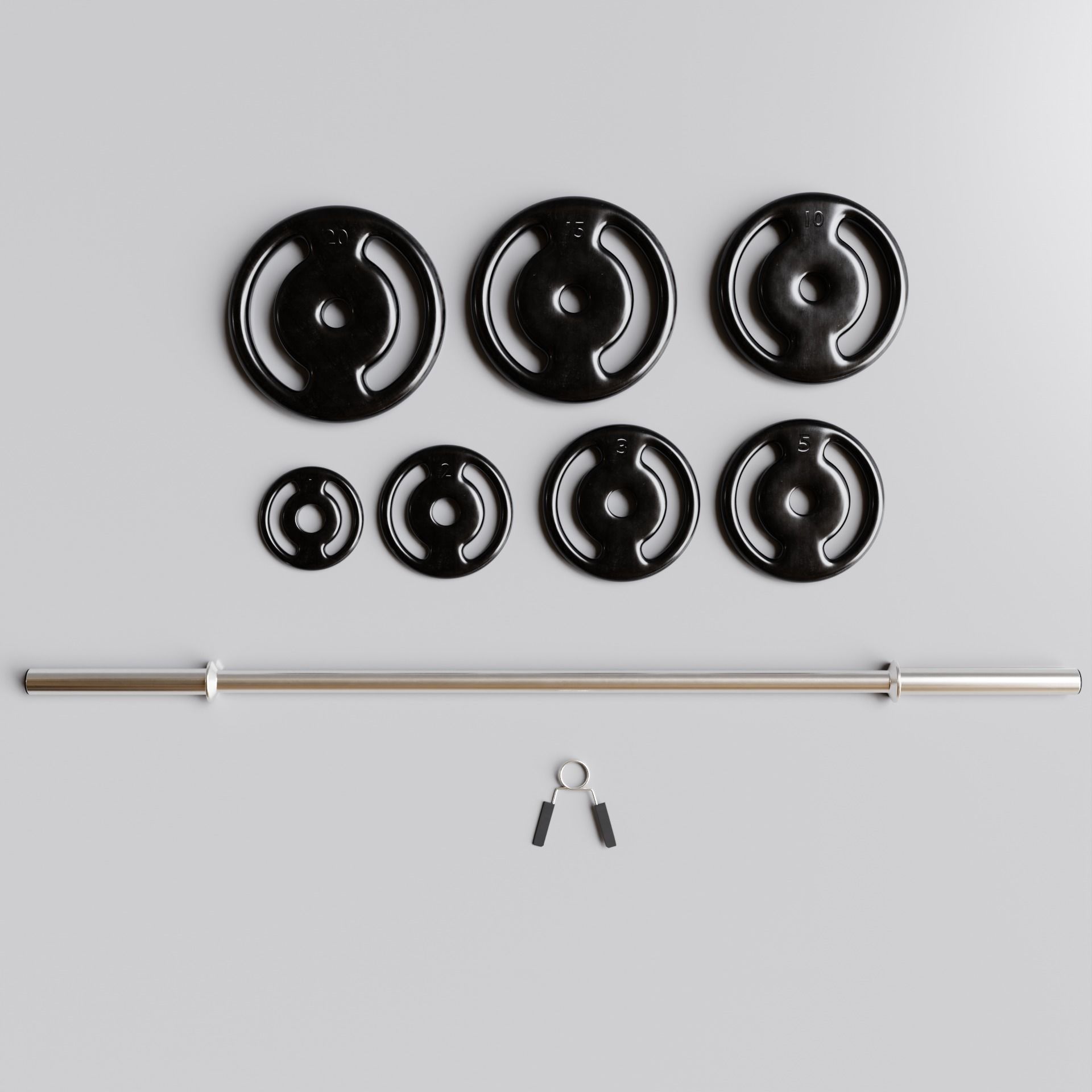 Gym Barbell 002 3D model_3