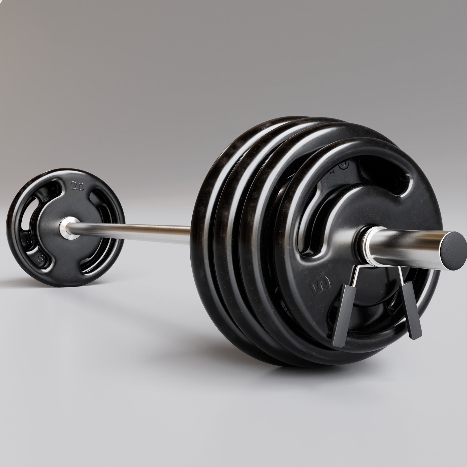 Gym Barbell 002 3D model_6