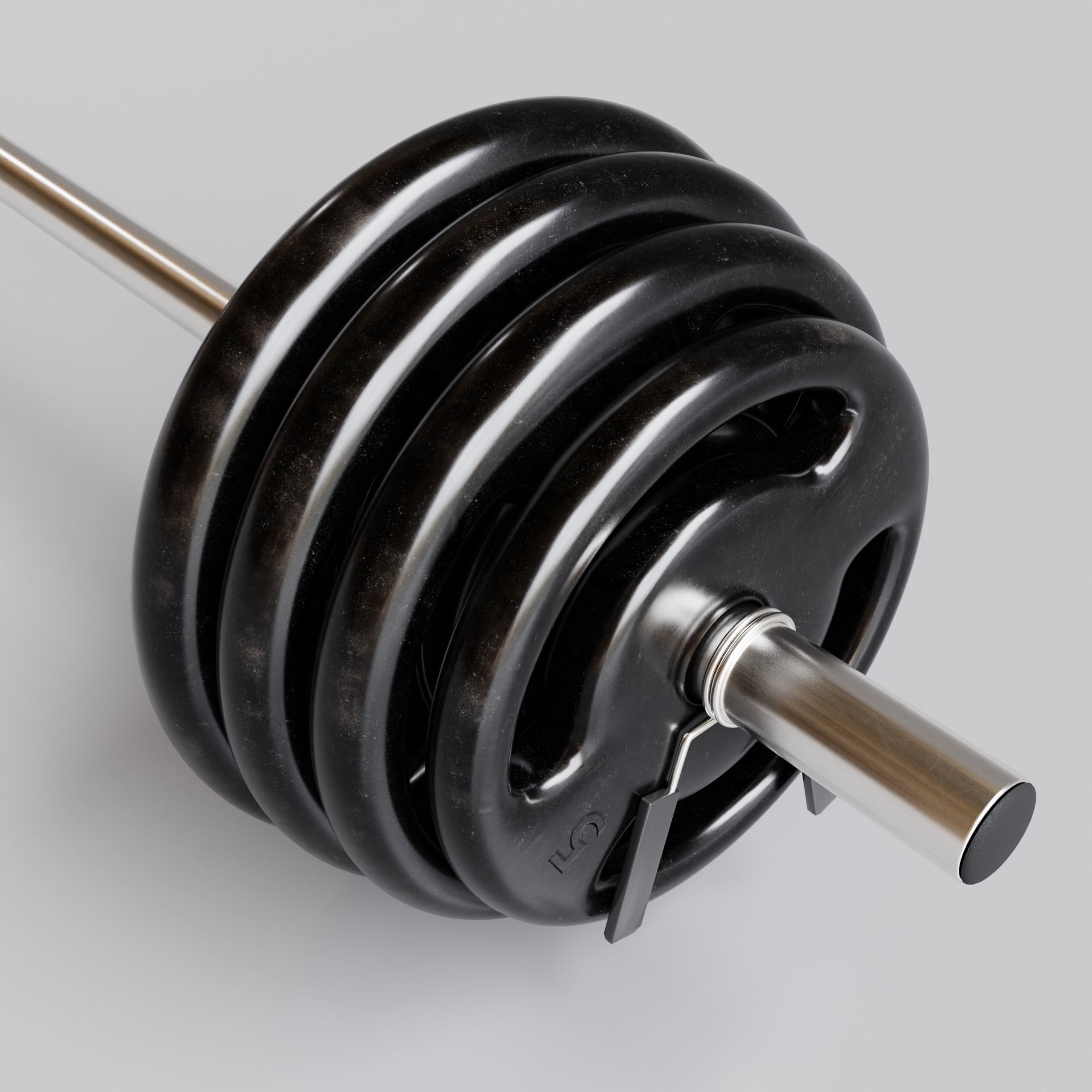 Gym Barbell 002 3D model_1