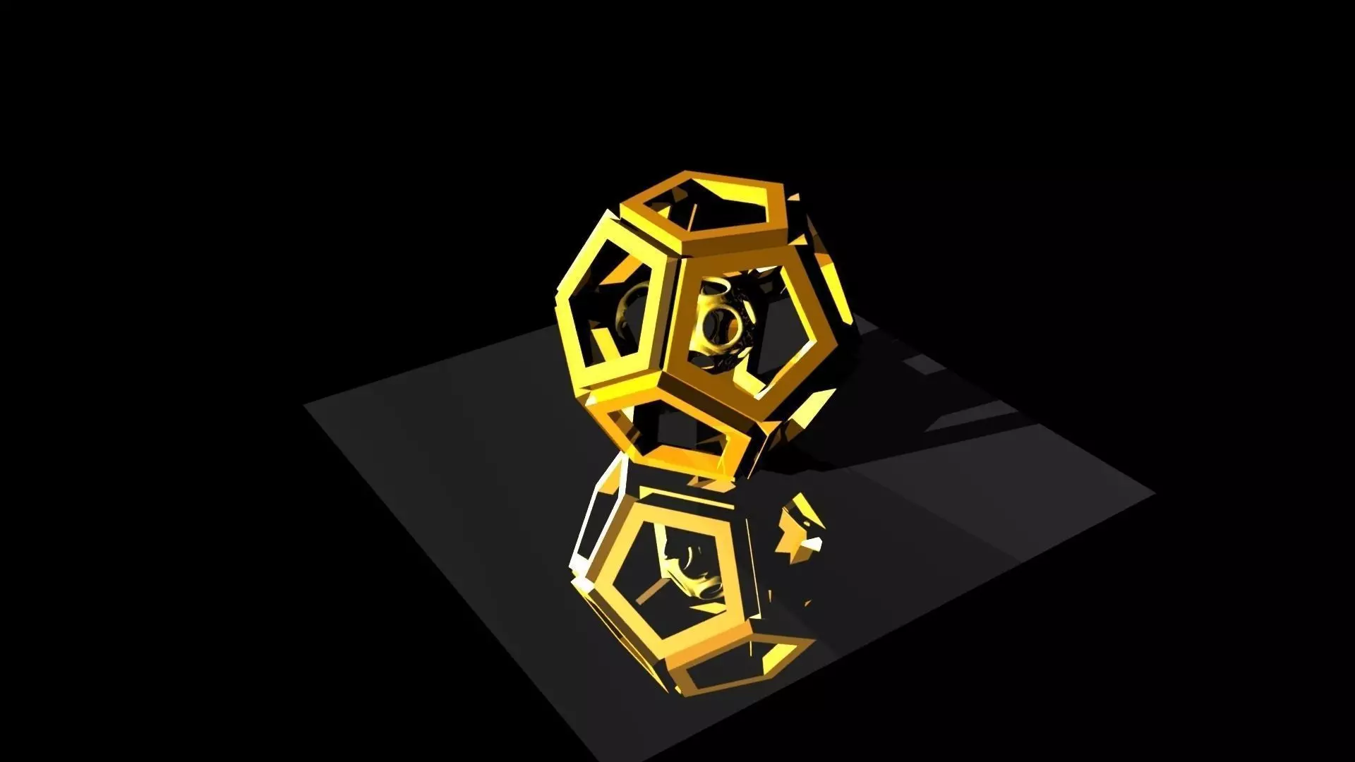 Gold decoration Low-poly 3D model_0