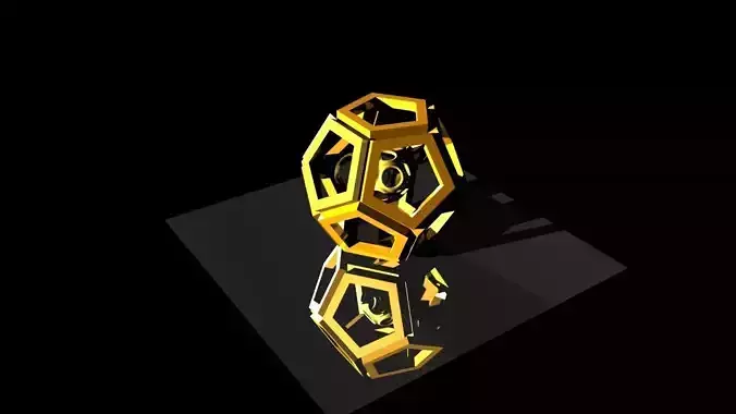Gold decoration Low-poly 3D model