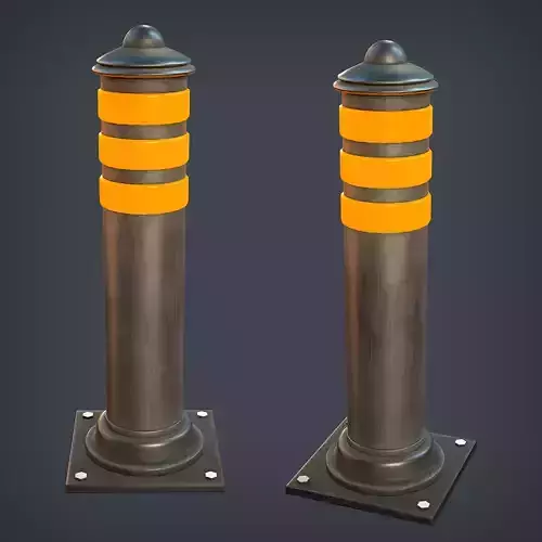 Bollard - Urban Low-poly 3D model