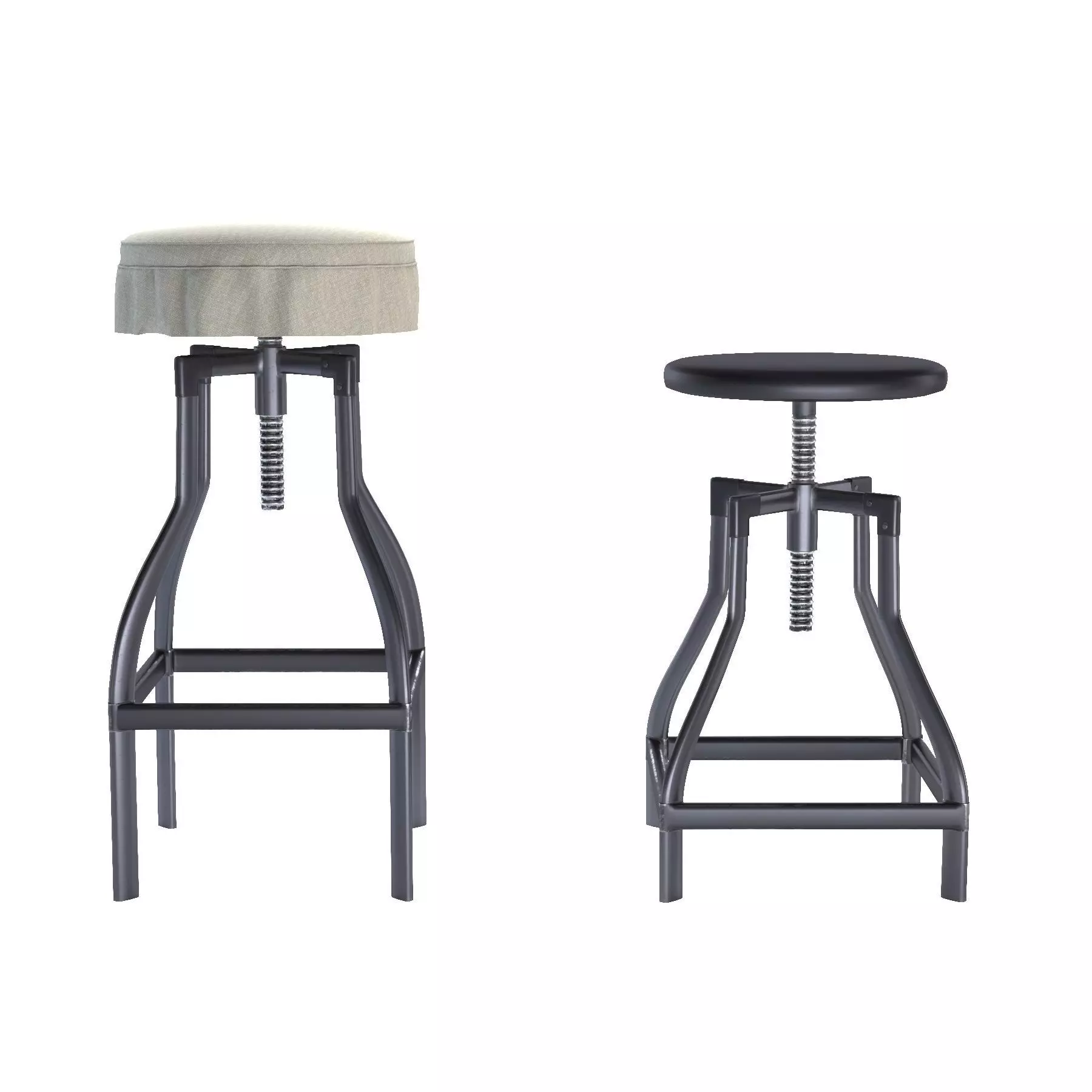 Metal bar stool and counter stool 3D model_0