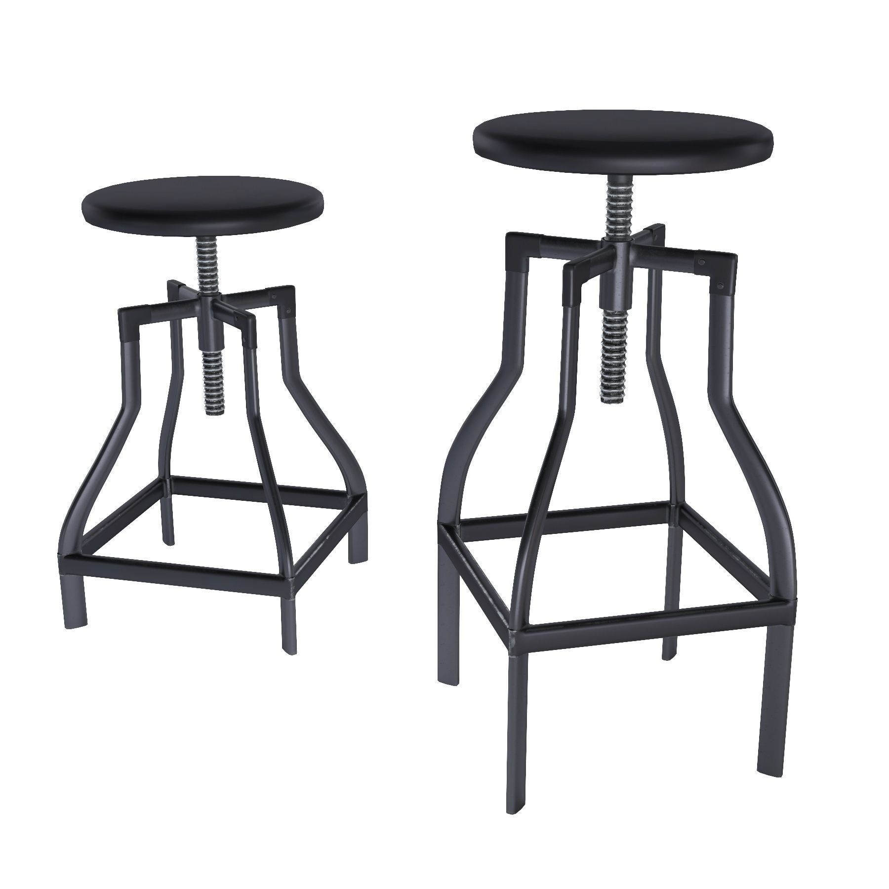 Metal bar stool and counter stool 3D model_8