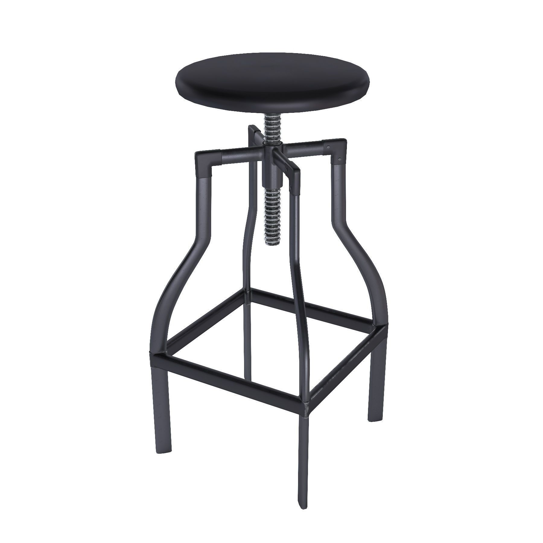 Metal bar stool and counter stool 3D model_7
