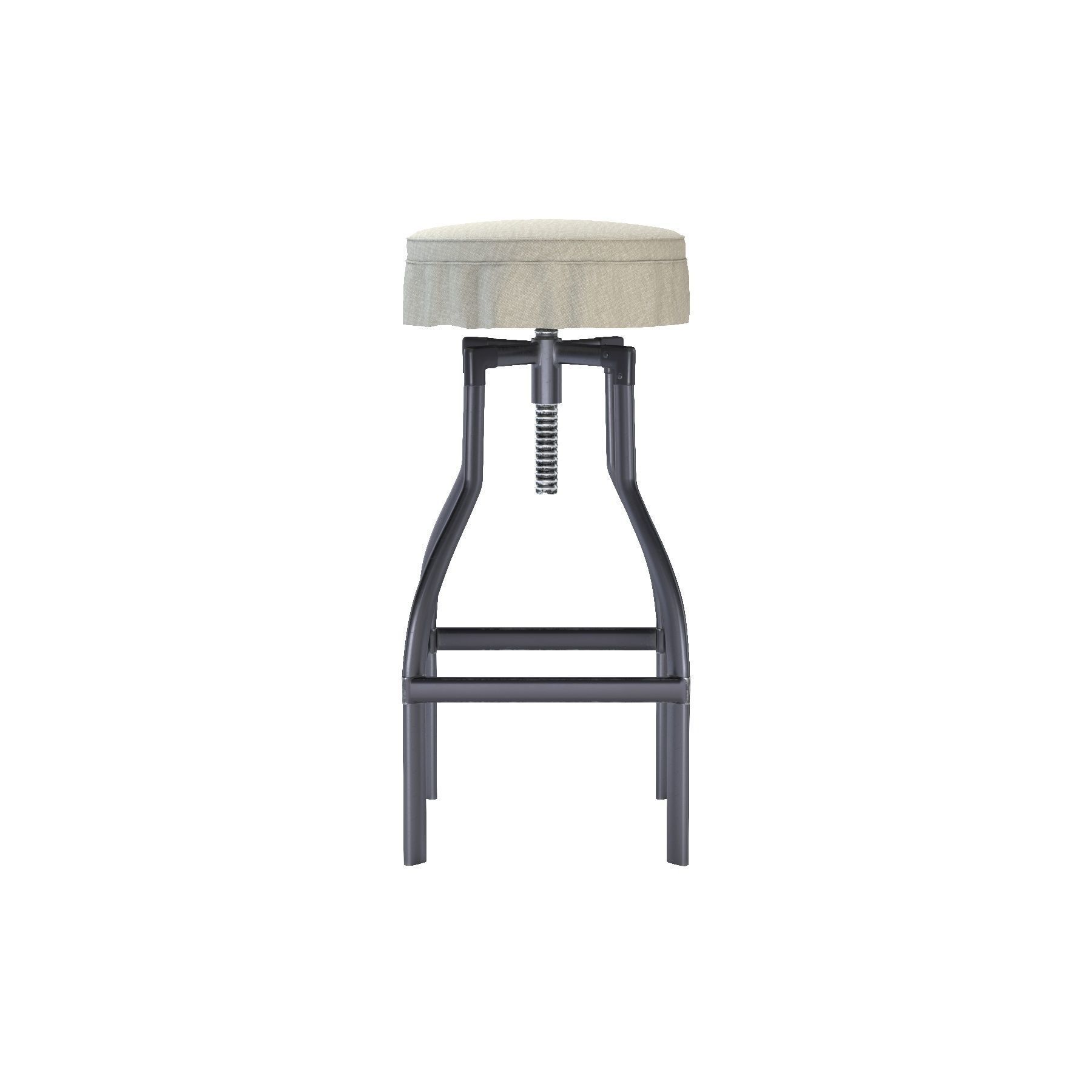 Metal bar stool and counter stool 3D model_2