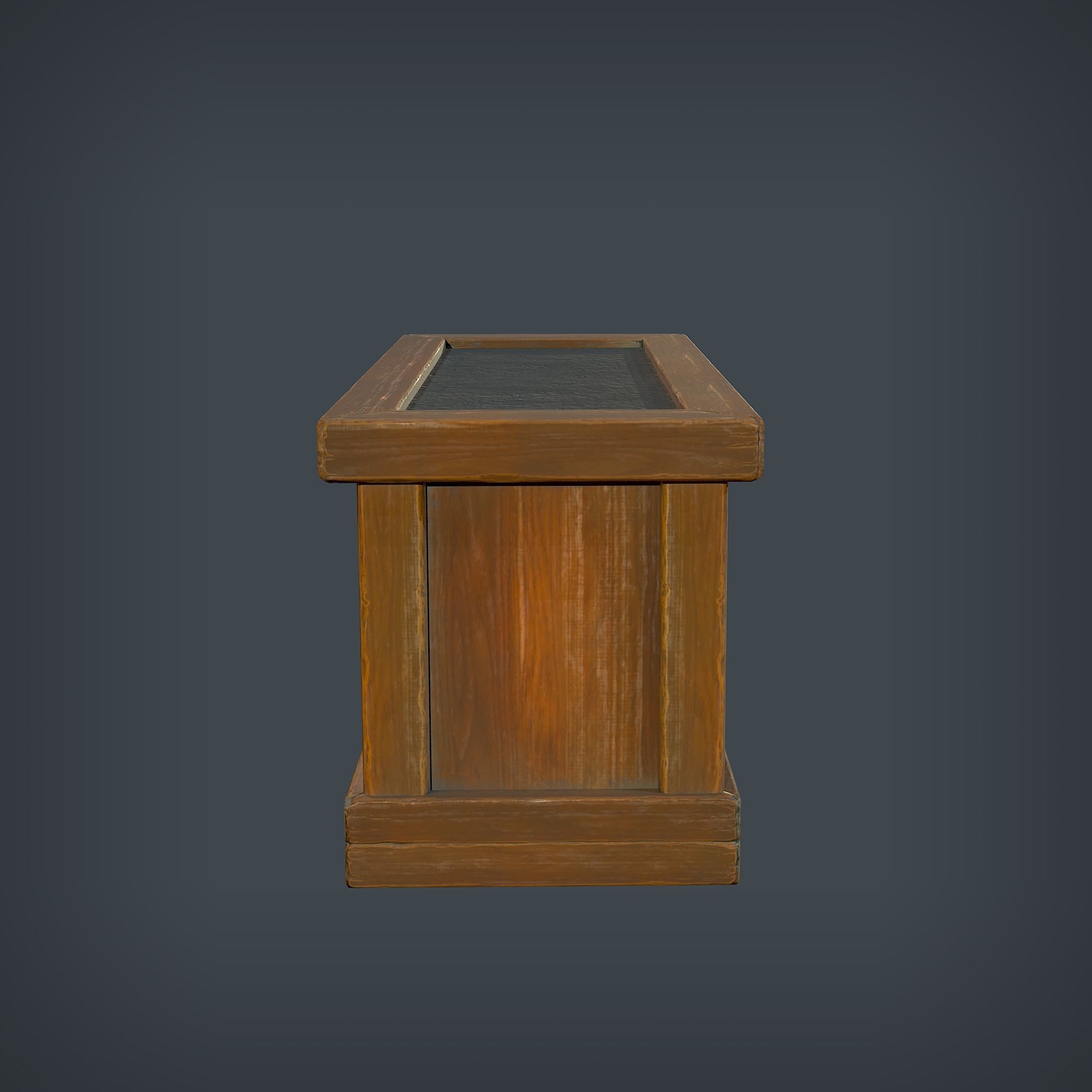 Wooden Planter Low-poly 3D model_3