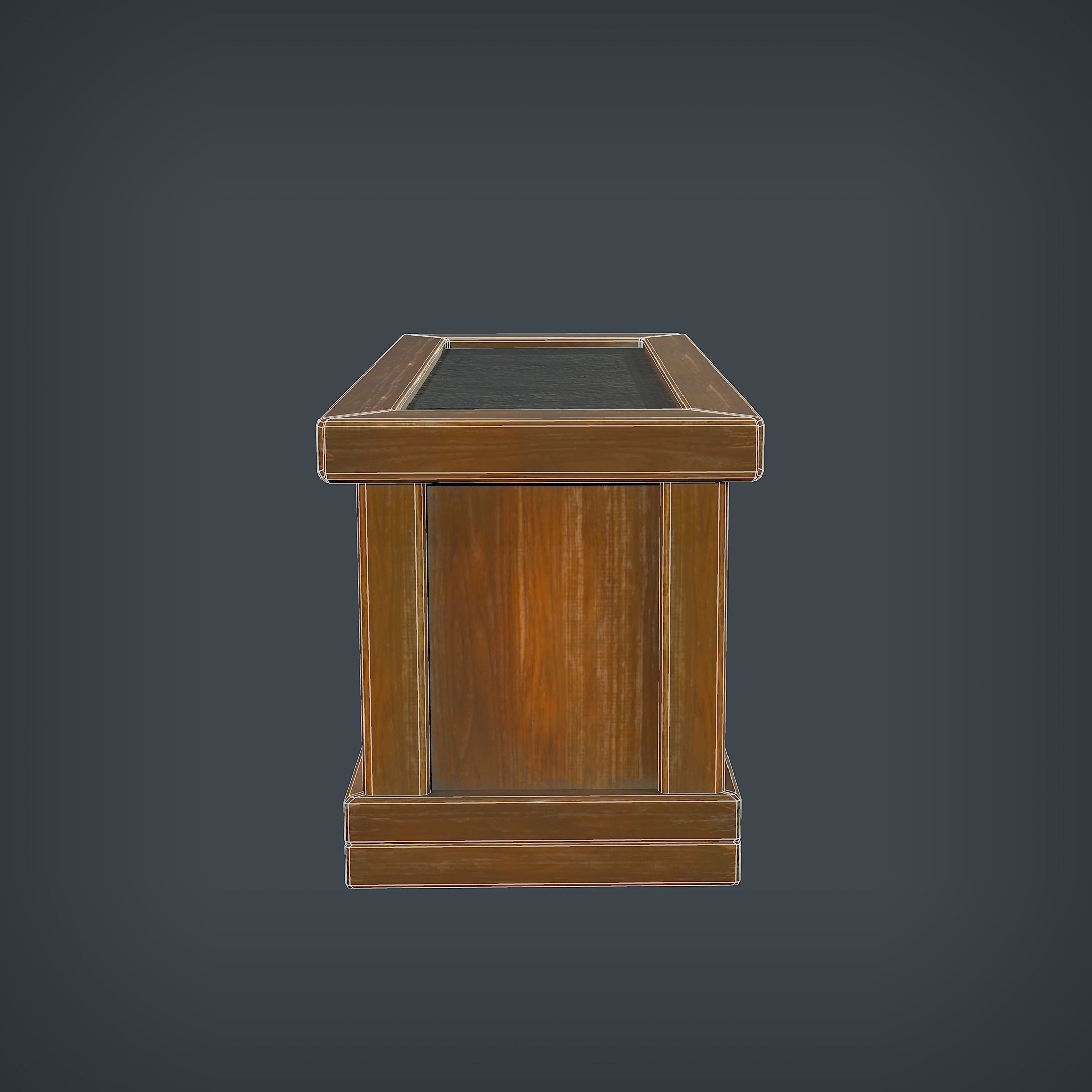 Wooden Planter Low-poly 3D model_7