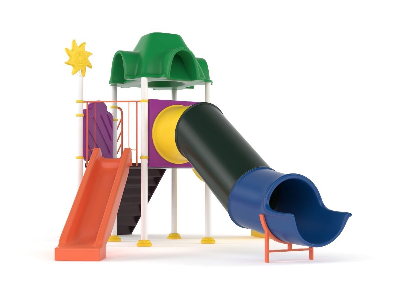 Children Slide Playground 3D model_7