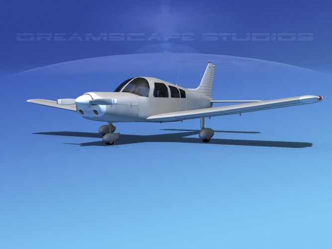 Piper PA-28 Bare Metal 3D model