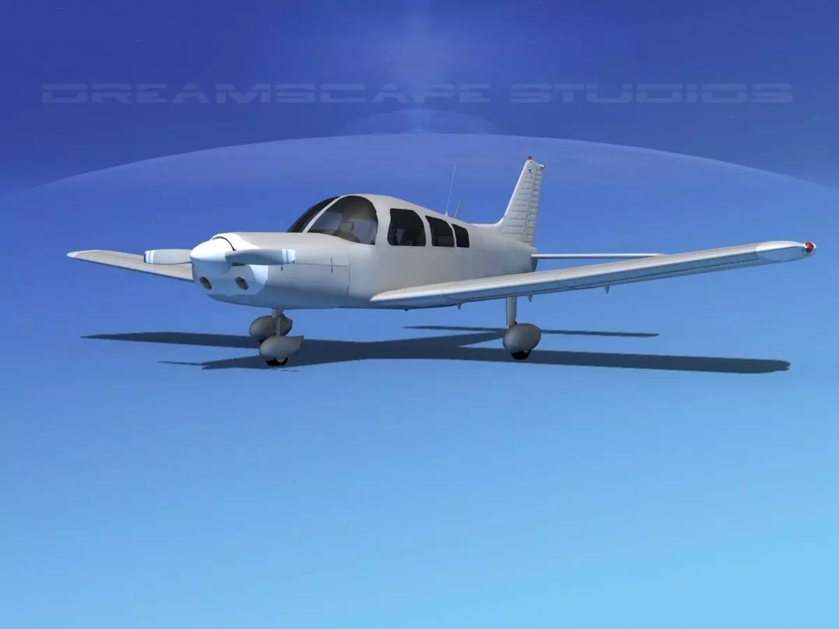 Piper PA-28 Bare Metal 3D model_0
