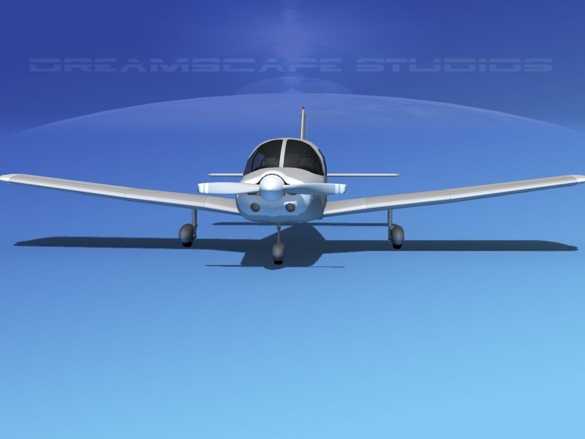 Piper PA-28 Bare Metal 3D model_1
