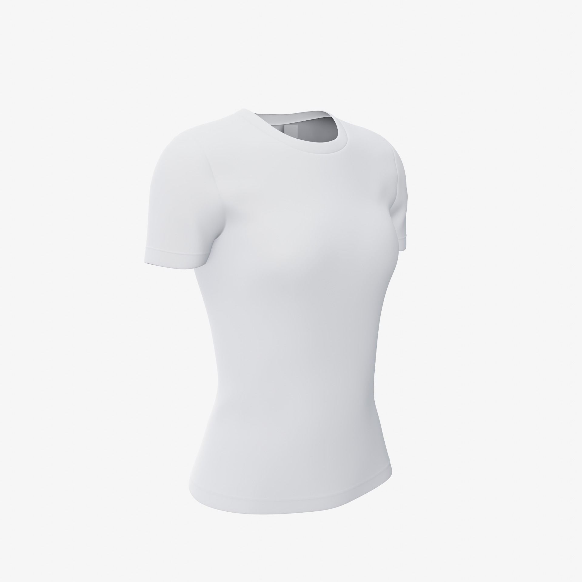 female T-shirt Low-poly 3D model_9