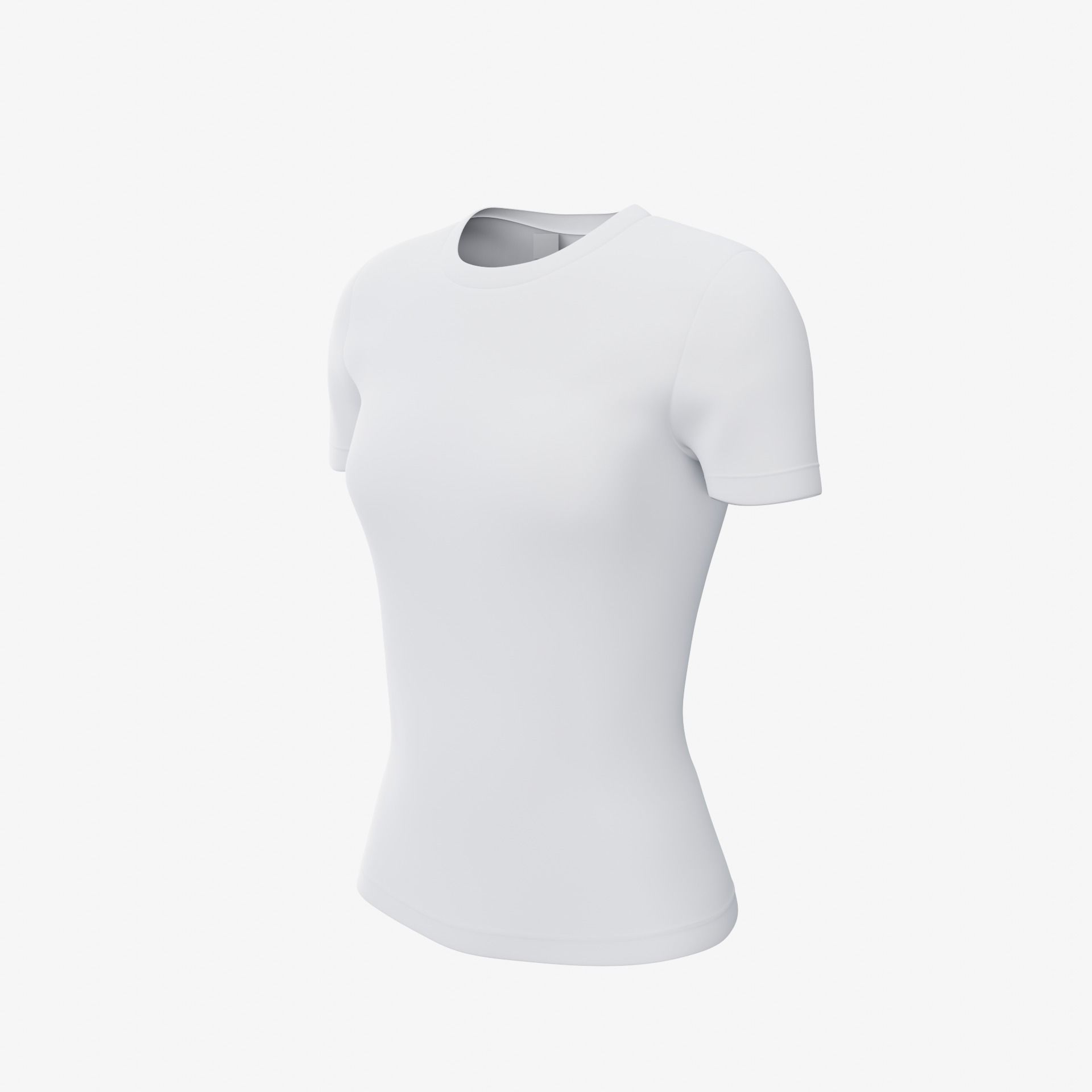 female T-shirt Low-poly 3D model_26