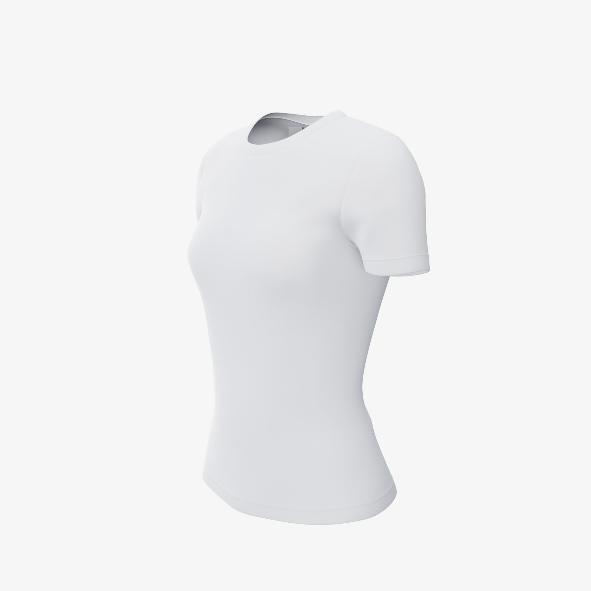 female T-shirt Low-poly 3D model_25