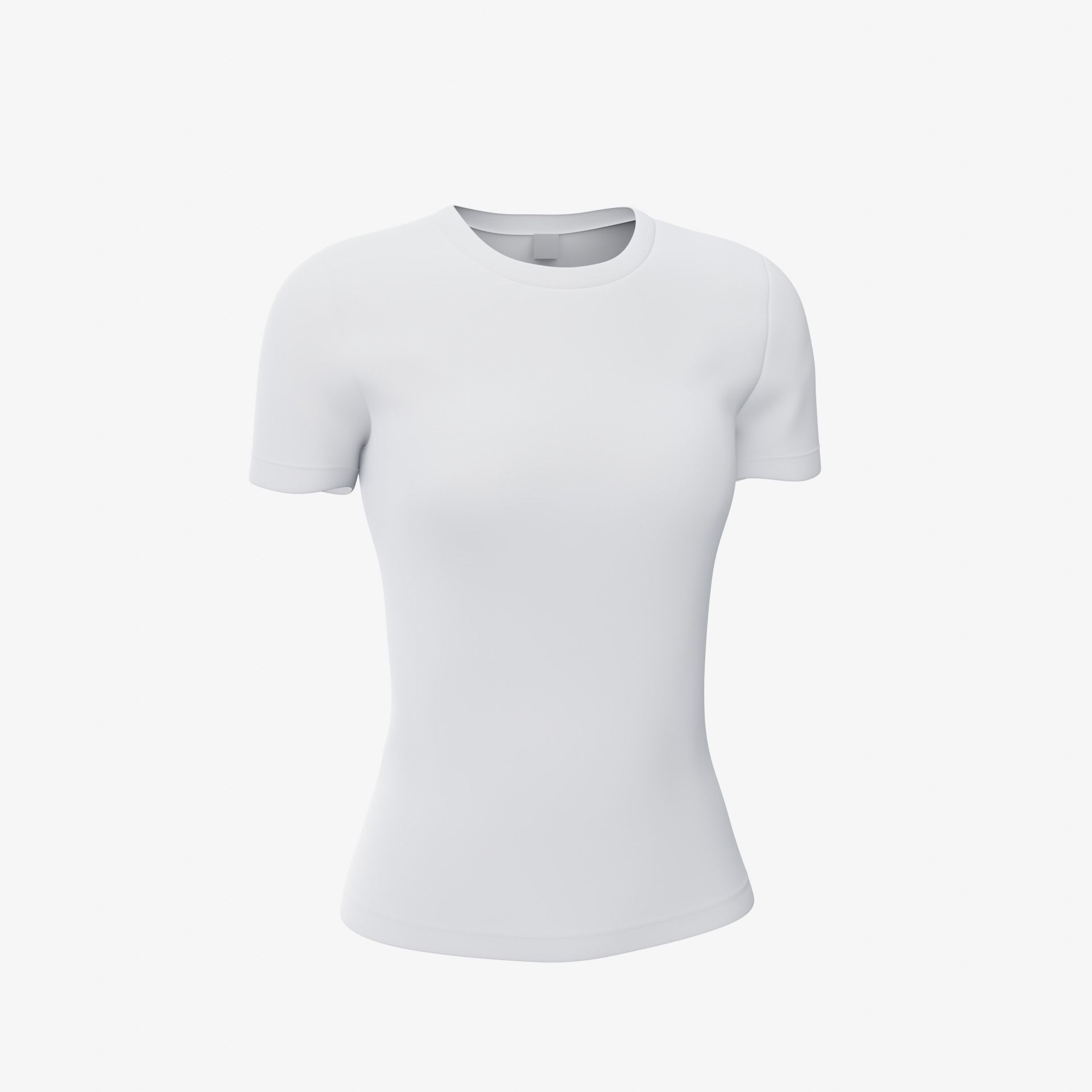 female T-shirt Low-poly 3D model_8