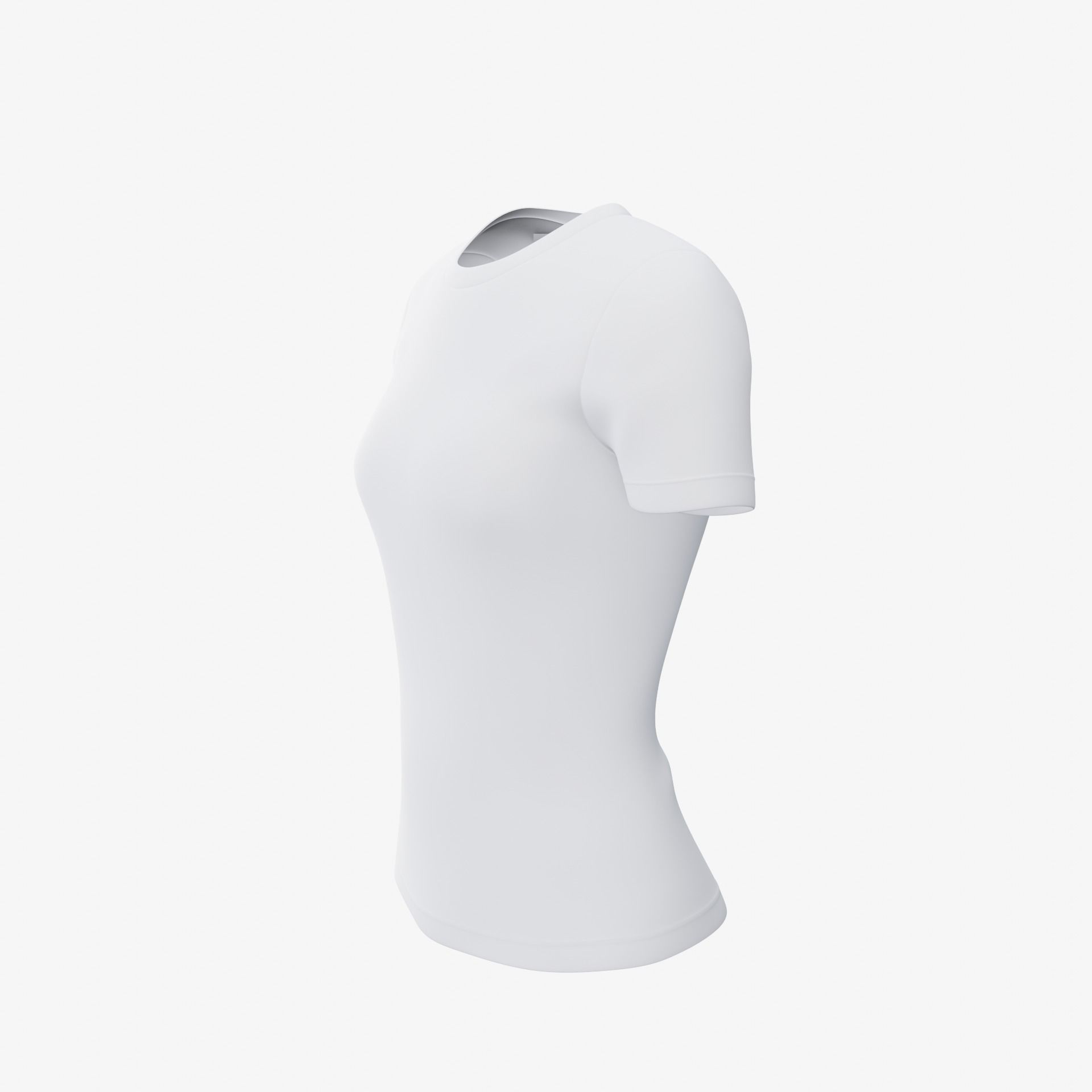 female T-shirt Low-poly 3D model_24