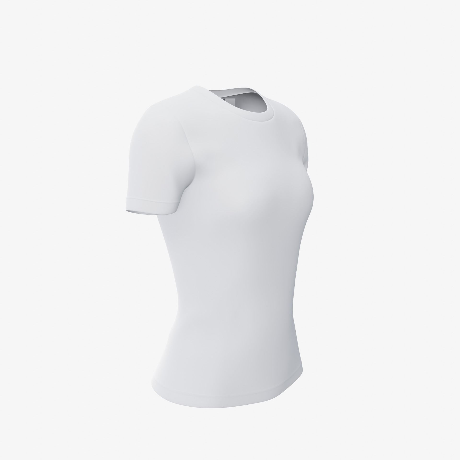 female T-shirt Low-poly 3D model_10
