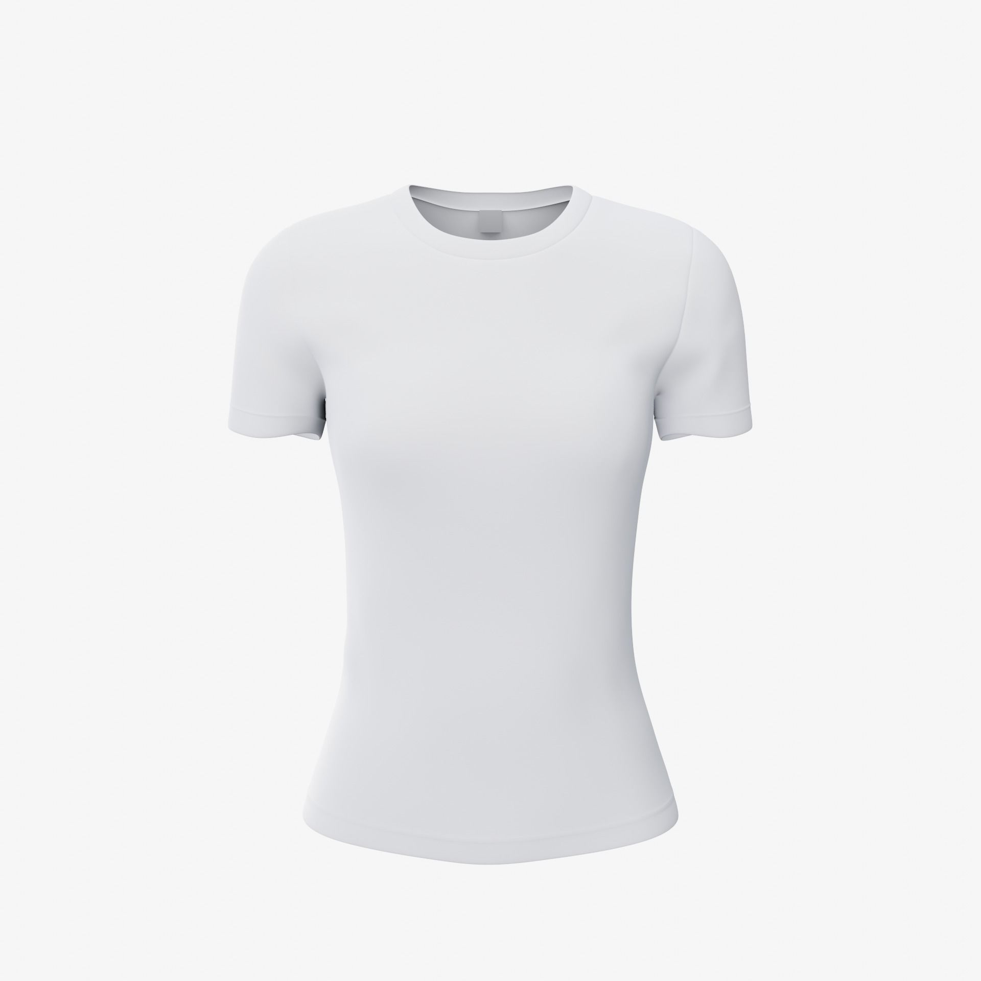 female T-shirt Low-poly 3D model_7
