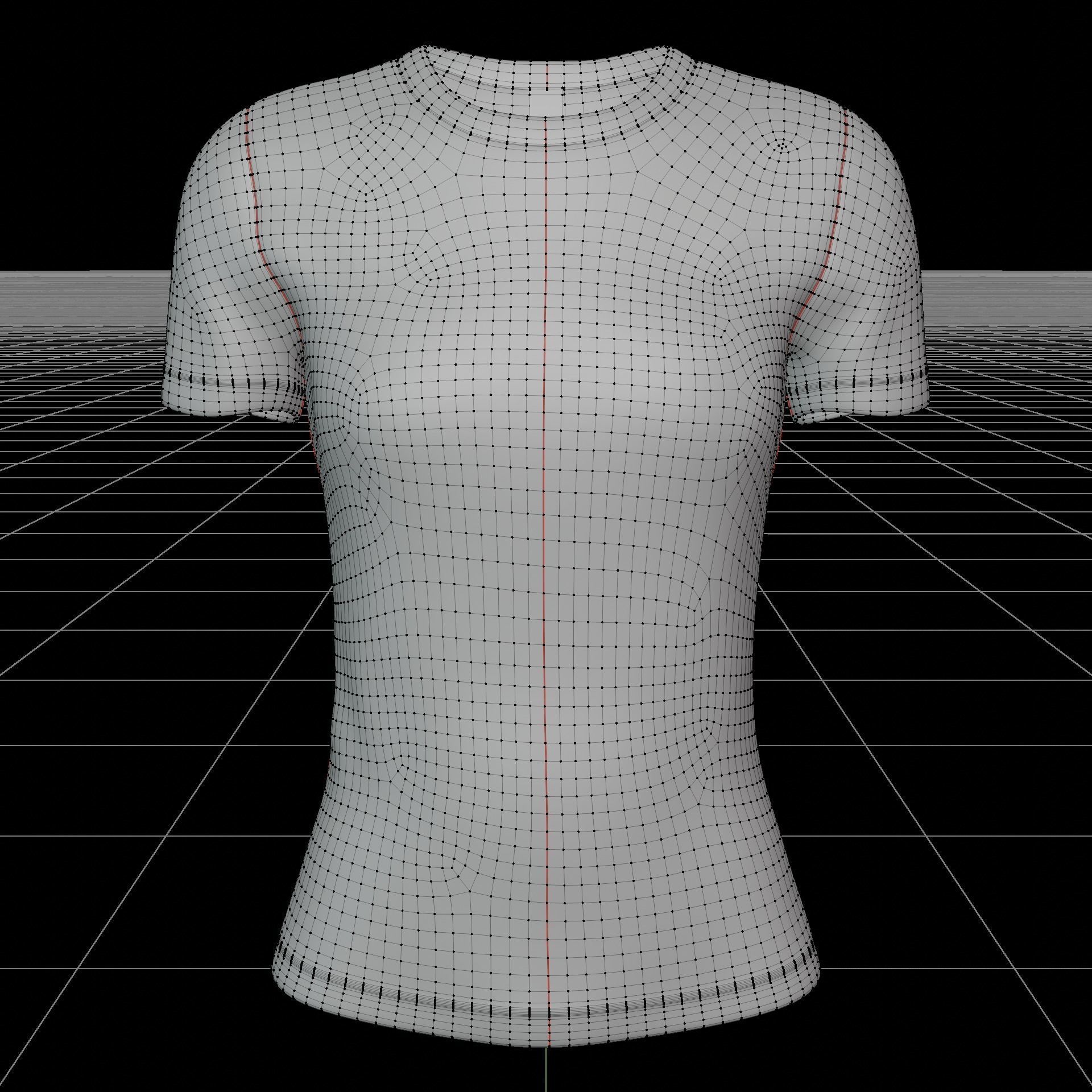 female T-shirt Low-poly 3D model_4