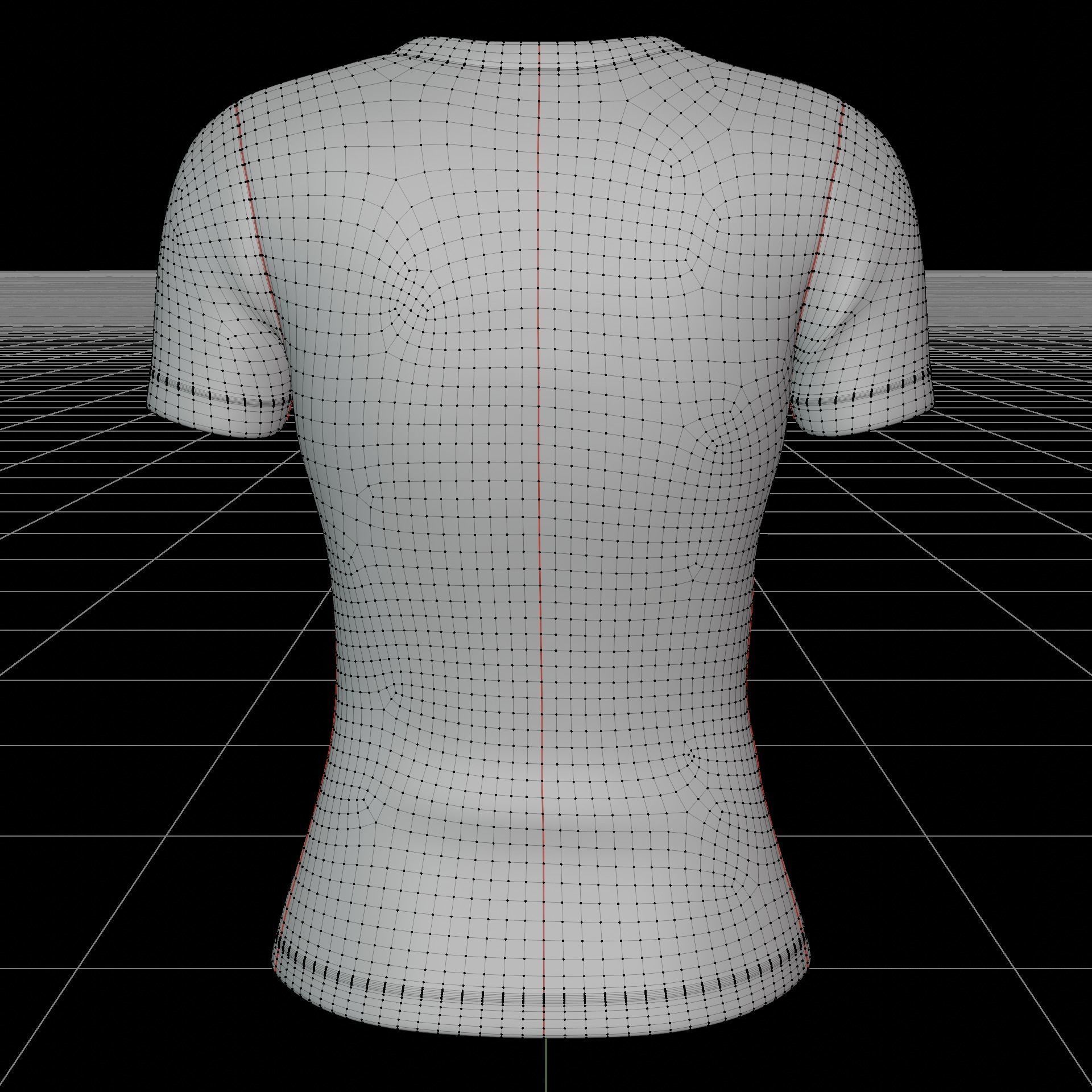 female T-shirt Low-poly 3D model_5