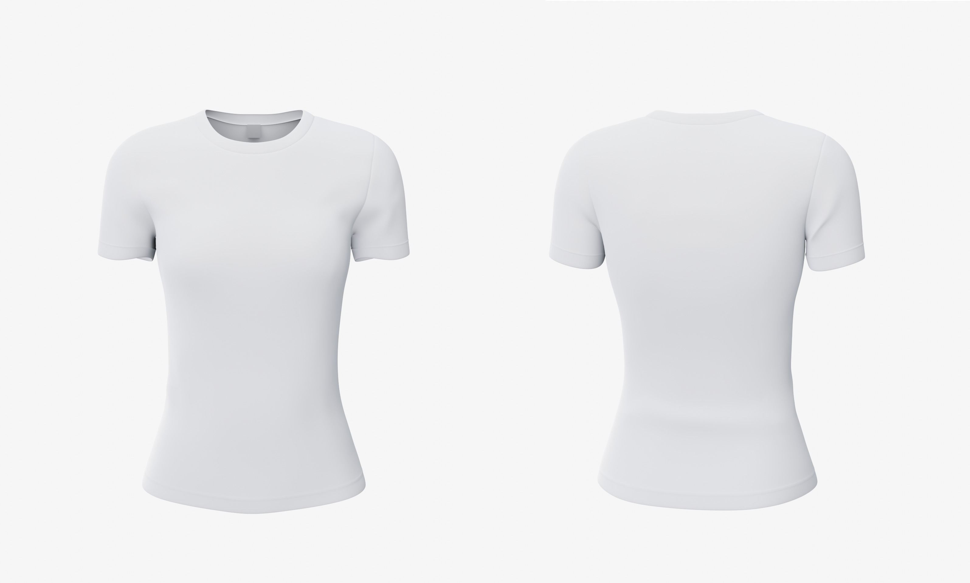 female T-shirt Low-poly 3D model_28