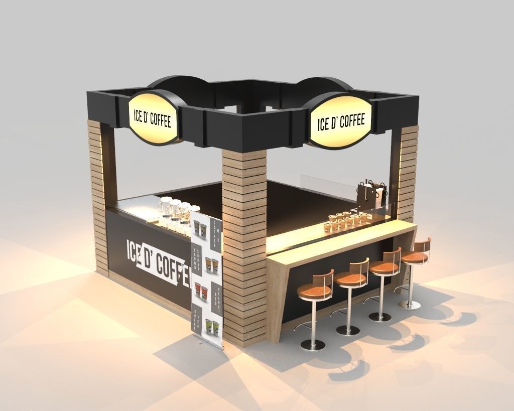 Coffee Booth 3D model_2