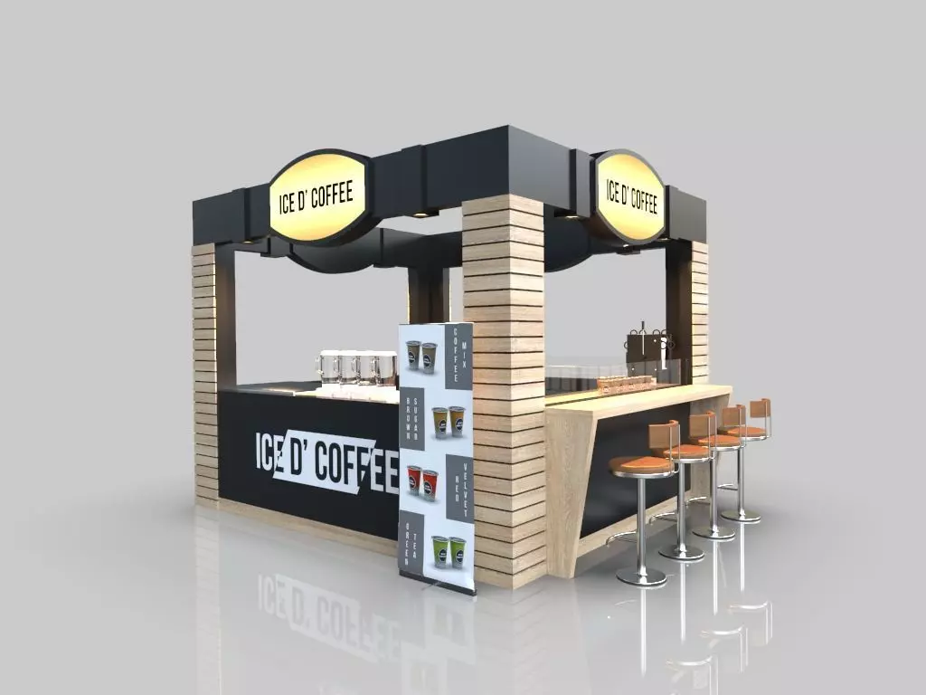 Coffee Booth 3D model_0
