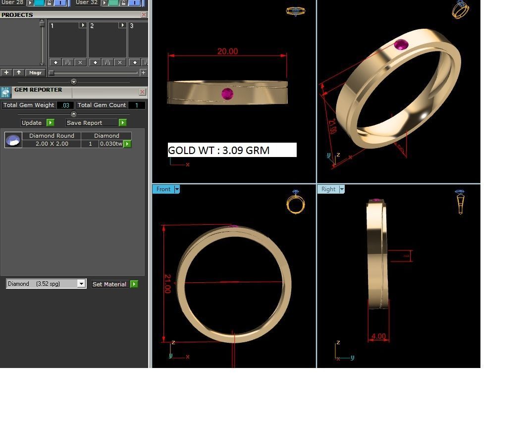 ring-9384 gold ring with sapphire 3D print model_8