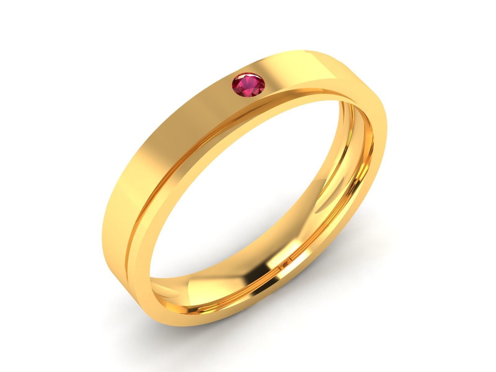 ring-9384 gold ring with sapphire 3D print model_1