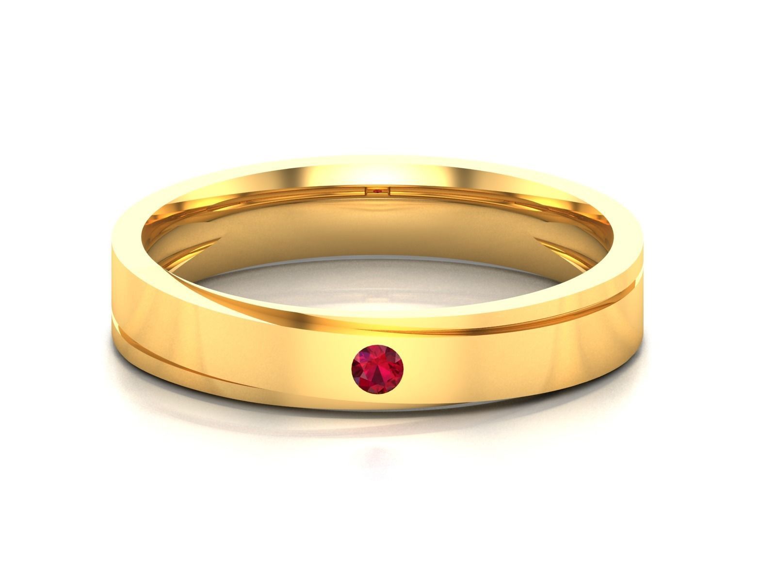 ring-9384 gold ring with sapphire 3D print model_7