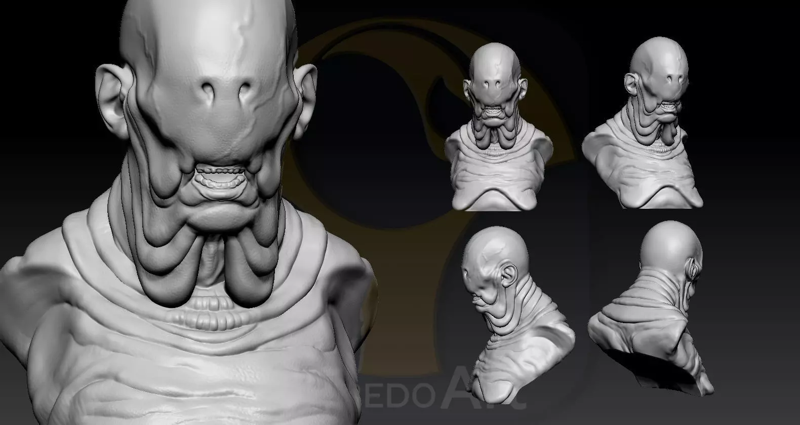 Pale Man Portrait 3D print model_0