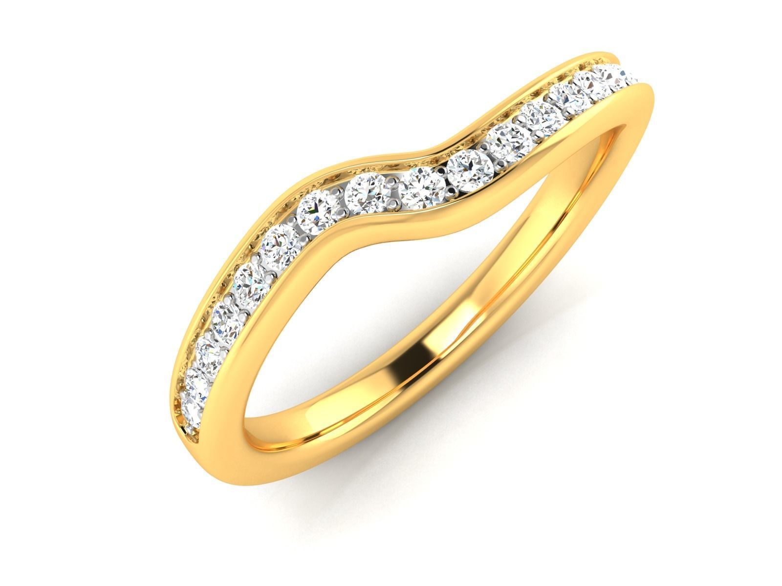 ring-9522 elegant gold diamond ring 3D print model_1