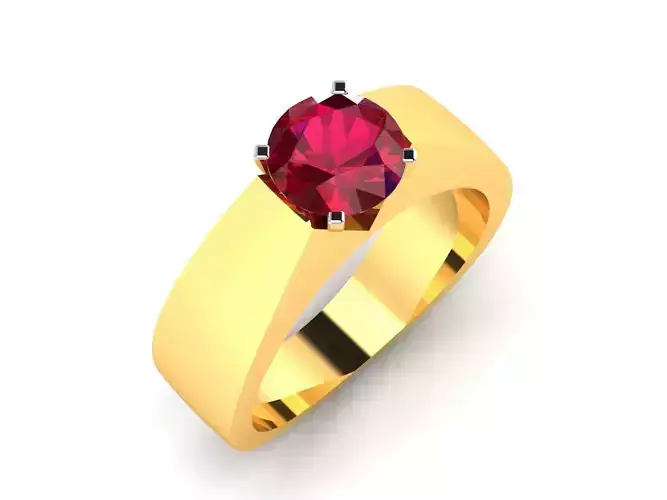 ring-9521 ruby solitaire ring gold