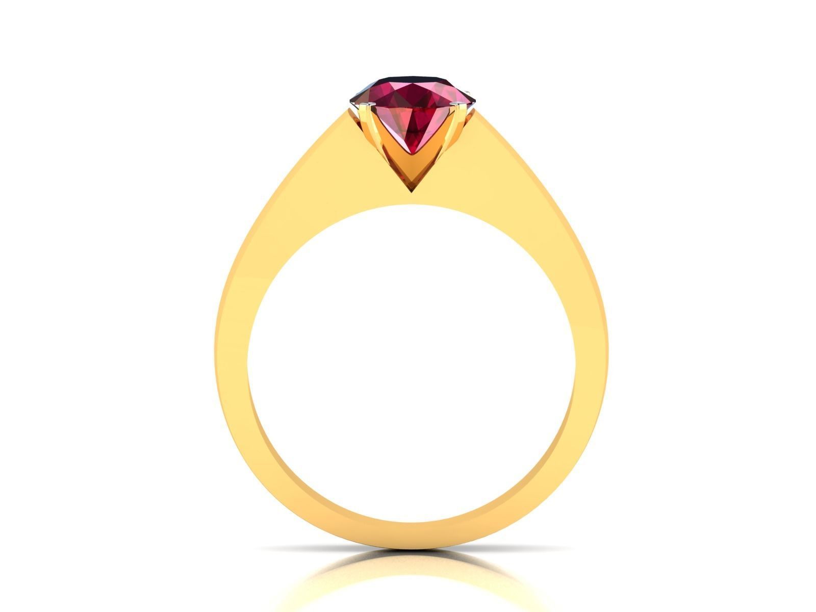 ring-9521 ruby solitaire ring gold 3D print model_3