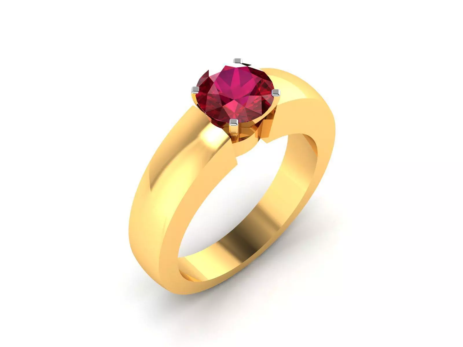 ring-9517 ruby ring gold 3D print model_0