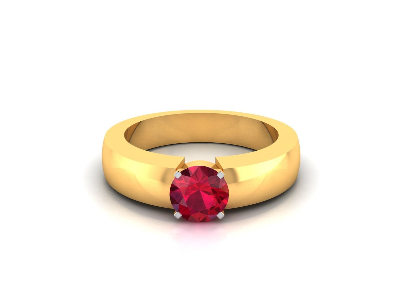 ring-9517 ruby ring gold 3D print model_7